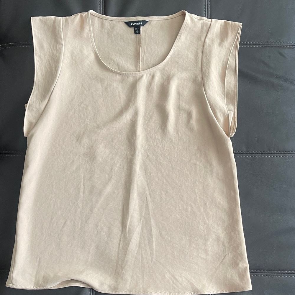 Express Women's Tan Nude Scoop Neck Blouse